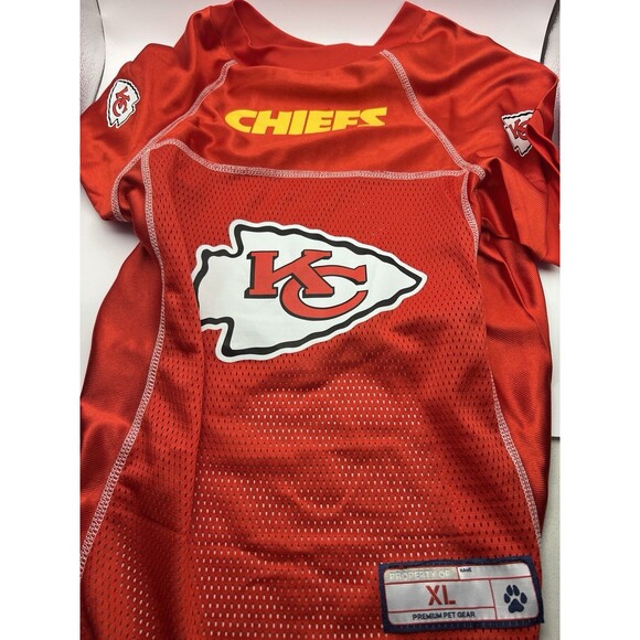 KANSAS CITY CHIEFS RED LITTLE EARTH PET FOOTBALL JERSEY L/XL DOG CAT NFL NEW - Picture 2 of 9